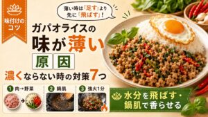 ガパオライスの味が薄い原因は？濃くならない時の対策7つ【失敗しないコツ】
