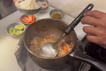 タマネギを加える