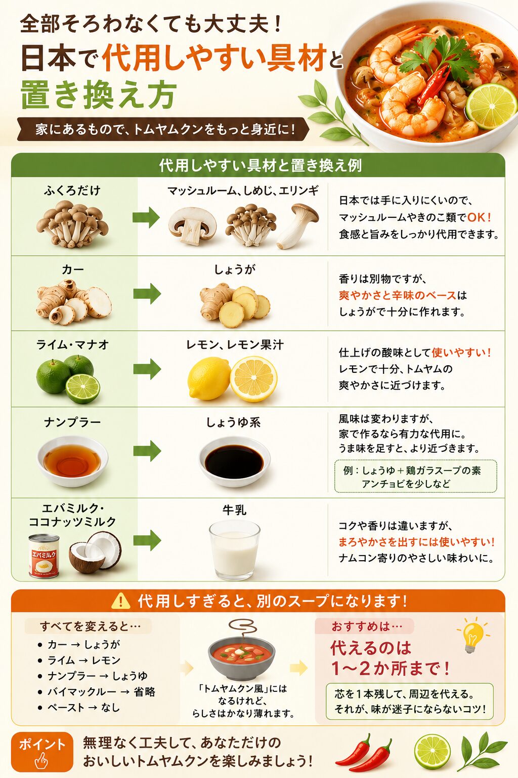 3.代用しやすい具材