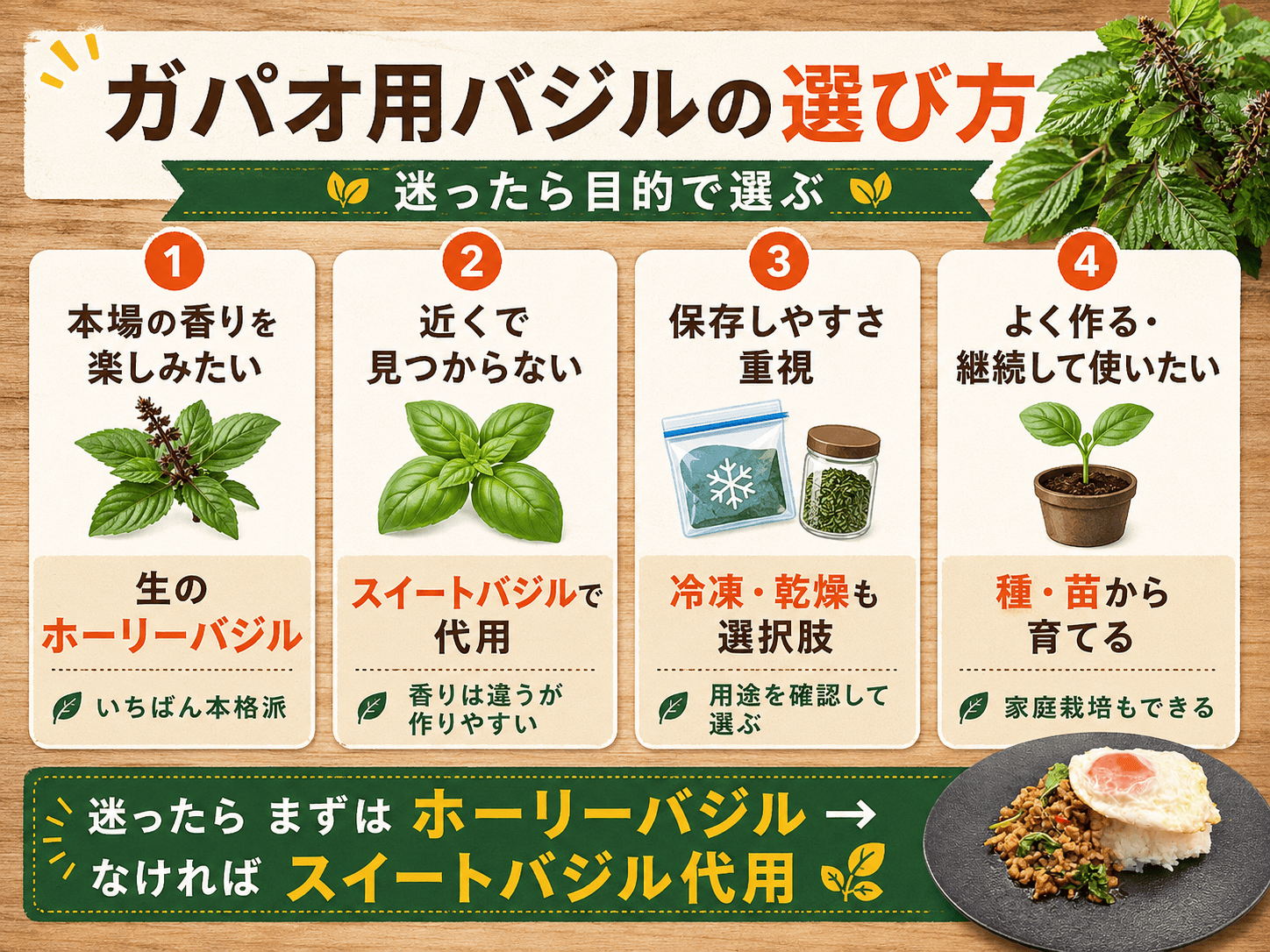 ガパオ用バジルの選び方
